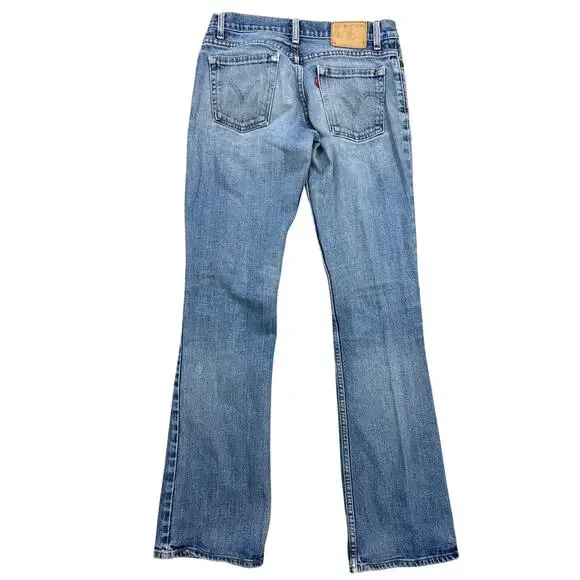 Y2K Levi’s 518 Superlow 28 M blue denim Jeans made in USA flared women’s - Picture 5 of 7